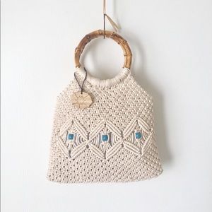 NWOT Macrame Carry Purse
